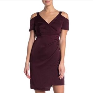 🖤ALL SAINTS- Womans Cadia Burgundy Cold
Shoulder Wrap Dress, Size:4, NWOT